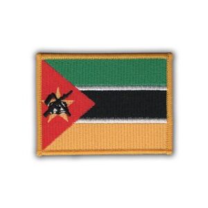 Mozambican flag with border 3.5" x 2.5" Sew Ironed On Embroidery Applique Patch