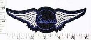 Wing Vespa Moped Scooters Motorcycles 6"x2" Patch Embroidered Sew Ironed Badge