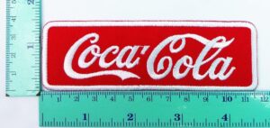 Enjoy Coca Cola Coke Soft Drink 4.6" x 1.4" Sew Iron on Embroidered Appliques