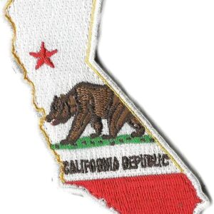 California state Map shape cut out Logo Sew Ironed On Badge Embroidery Patch