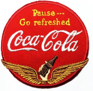Enjoy Coca Cola Coke Wing Pause Go refreshed  6.7 cm Iron on Patch Embroidery