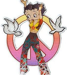 Betty Boop Woodstock Hippie Peace Dove Sign Logo Sew Ironed On Embroidery Patch
