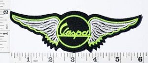Wing Vespa Moped Motorcycles Biker 6"x2" Patch Embroidered Sew Ironed Badge