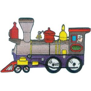 Application Trains Engine  4.2" x 2.6" Sew Ironed On Embroidery Applique Patch.