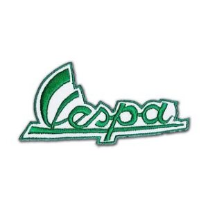 Green Vespa Moped Scooter Motorcycles 3.4"x1.9" Patch Embroidered Sew Iron Badge