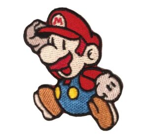 Super Mario BROWN Mastach Logo Sew Ironed On Badge Embroidery Patch