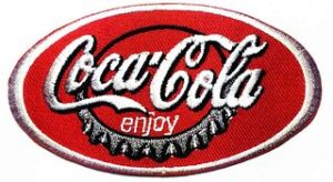 Enjoy Coca Cola Coke Soft Drink 9cmx4.9cm Sew Ironed On Badge Embroidery Patch