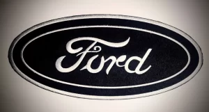 Ford Huge Black Background Logo Sew Ironed On Badge Embroidery Patch