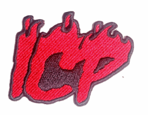 Application ICP Hatchetman on Red 2.25" x 3" Logo Sew Ironed On Embroidery Patch
