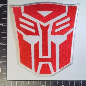 Iron Man Mask WT/RD Logo Sew Ironed On Badge Embroidery Patch