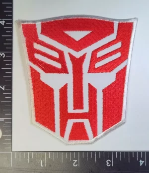 Iron Man Mask WT/RD Logo Sew Ironed On Badge Embroidery Patch