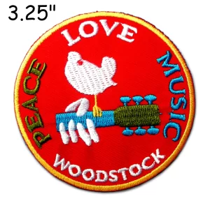 Woodstock music festival love peace Logo Sew Ironed On Badge Embroidery Patch