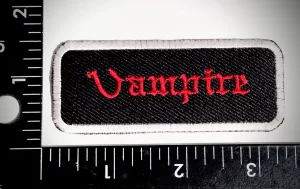Vampire 3 1/4" by 1 1/2" Logo Sew Ironed On Badge Embroidery Patch