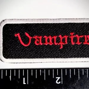 Vampire 3 1/4" by 1 1/2" Logo Sew Ironed On Badge Embroidery Patch