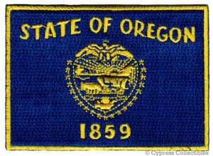 OREGON STATE FLAG 3.5"x2.5" Sew Ironed On Embroidery Applique Patch