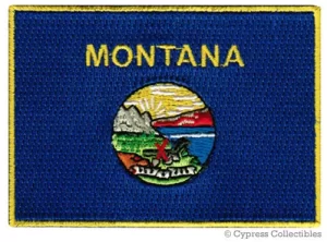 MONTANA STATE FLAG Sew/Iron On Embroidered Badge