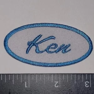 Ken Name Logo Sew Ironed On Embroidery Patch