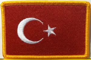 TURKEY Flag 3.5"x2.5" Sew Ironed On Embroidery Applique Patch