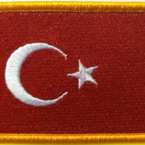TURKEY Flag 3.5"x2.5" Sew Ironed On Embroidery Applique Patch